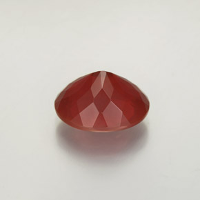2.96캐럿 천연 미디엄 레드 파이어 오팔, 투명한, 11.4×9.6 mm, 투명/반투명