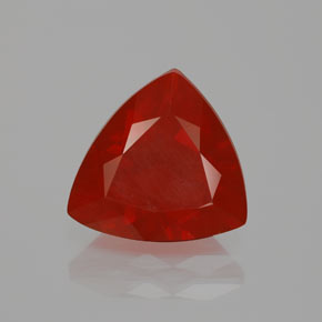 2.46캐럿 천연 오렌지 레드 파이어 오팔, 트릴리언, 10.5×10.1 mm, 투명한