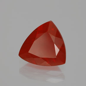 2.46캐럿 천연 오렌지 레드 파이어 오팔, 트릴리언, 10.5×10.1 mm, 투명한