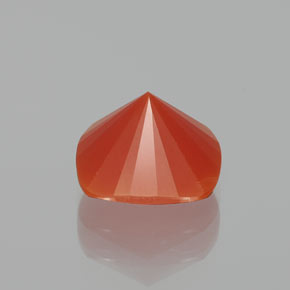 2.63캐럿 천연 붉은빛 오렌지 파이어 오팔, 쿠션 컷, 9.7×9.7 mm, 투명한