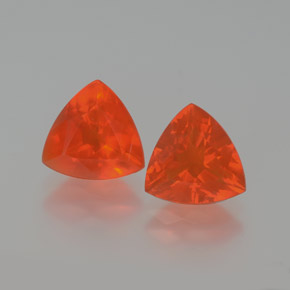 캐럿 천연 오렌지 파이어 오팔 보석, 트릴리언, 7.2×7.1 mm, 투명한