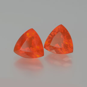 캐럿 천연 오렌지 파이어 오팔 보석, 트릴리언, 7.2×7.1 mm, 투명한