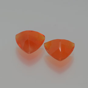 캐럿 천연 오렌지 파이어 오팔 보석, 트릴리언, 7.2×7.1 mm, 투명한