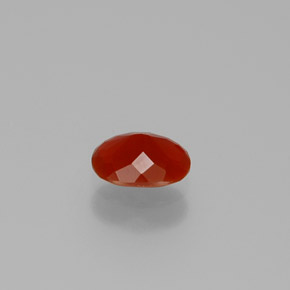 0.49캐럿 천연 붉은빛 오렌지 파이어 오팔, 타원형 컷, 6.7×5 mm, 투명한