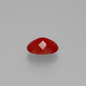 0.89캐럿 천연 붉은빛 오렌지 파이어 오팔, 타원형 컷, 8.6×6 mm, 투명한