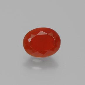 0.64캐럿 천연 미디엄 레드 파이어 오팔, 타원형 컷, 7.2×5.8 mm, 투명한