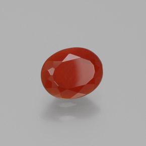 0.64캐럿 천연 미디엄 레드 파이어 오팔, 타원형 컷, 7.2×5.8 mm, 투명한