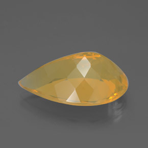 10.72캐럿 천연 옐로우 파이어 오팔, 배 모양, 22×14.2 mm, 투명한