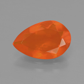 1.46캐럿 천연 오렌지 파이어 오팔, 배 모양, 11.8×7.7 mm, 투명한