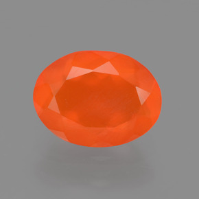 1.63캐럿 천연 오렌지 파이어 오팔, 타원형 컷, 10.7×8 mm, 투명한