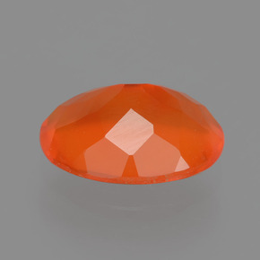 2.04캐럿 천연 오렌지 파이어 오팔, 타원형 컷, 11.6×9.1 mm, 투명한