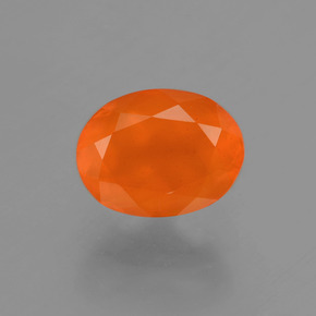 1.09캐럿 천연 오렌지 파이어 오팔, 타원형 컷, 8.5×6.6 mm, 투명한