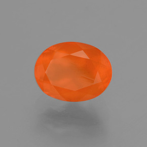 1.09캐럿 천연 오렌지 파이어 오팔, 타원형 컷, 8.5×6.6 mm, 투명한