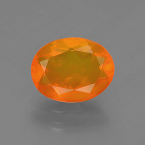 1.27캐럿 천연 오렌지 파이어 오팔, 타원형 컷, 9.3×7.3 mm, 투명한