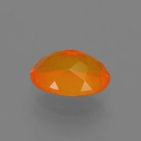 1.27캐럿 천연 오렌지 파이어 오팔, 타원형 컷, 9.3×7.3 mm, 투명한