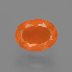 1.04캐럿 천연 오렌지 파이어 오팔, 타원형 컷, 9.4×7.2 mm, 투명한