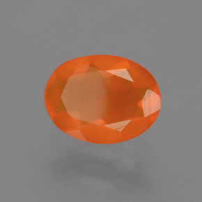 1.04캐럿 천연 오렌지 파이어 오팔, 타원형 컷, 9.4×7.2 mm, 투명한