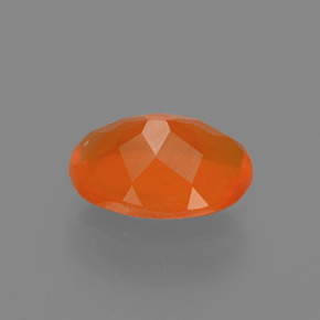 1.04캐럿 천연 오렌지 파이어 오팔, 타원형 컷, 9.4×7.2 mm, 투명한