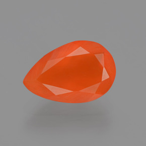1.28캐럿 천연 오렌지 파이어 오팔, 배 모양, 11.3×7.4 mm, 투명한