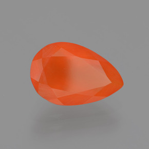 1.28캐럿 천연 오렌지 파이어 오팔, 배 모양, 11.3×7.4 mm, 투명한