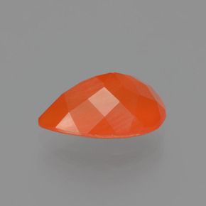 1.28캐럿 천연 오렌지 파이어 오팔, 배 모양, 11.3×7.4 mm, 투명한