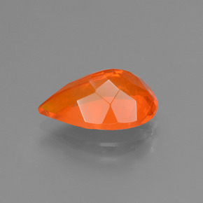 1.65캐럿 천연 오렌지 파이어 오팔, 배 모양, 11.8×7.7 mm, 투명한