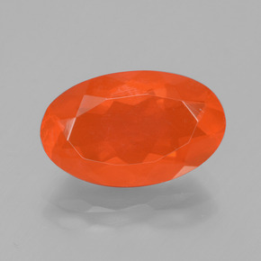 2.58캐럿 천연 오렌지 파이어 오팔, 타원형 컷, 13.9×8.7 mm, 투명한
