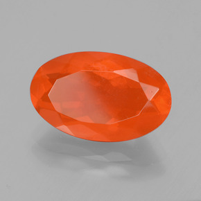 2.58캐럿 천연 오렌지 파이어 오팔, 타원형 컷, 13.9×8.7 mm, 투명한