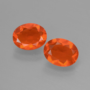 캐럿 천연 오렌지 파이어 오팔 보석, 타원형 컷, 7.8×6.1 mm, 투명한