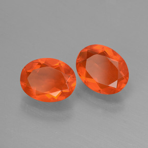 캐럿 천연 오렌지 파이어 오팔 보석, 타원형 컷, 7.8×6.1 mm, 투명한