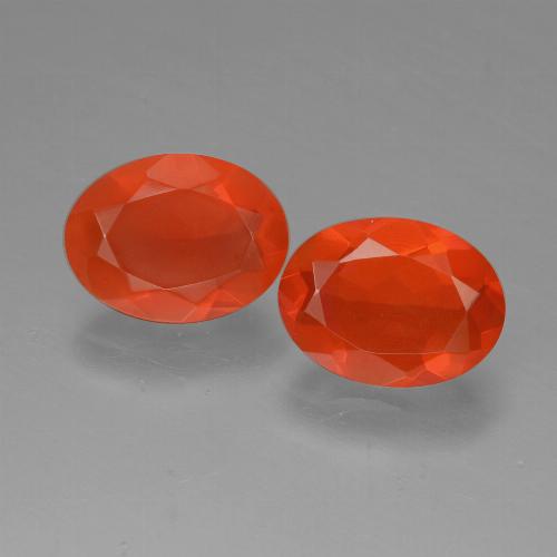 1.23캐럿 천연 인텐스 오렌지 파이어 오팔 보석, 타원형 컷, 8.1×6.1 mm, 투명한