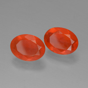 1.23캐럿 천연 인텐스 오렌지 파이어 오팔 보석, 타원형 컷, 8.1×6.1 mm, 투명한