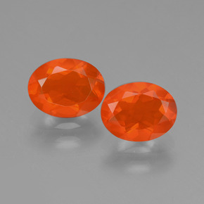 1.40캐럿 천연 깊은 붉은빛 오렌지 파이어 오팔 보석, 타원형 컷, 7.6×5.9 mm, 투명한