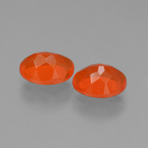 1.40캐럿 천연 깊은 붉은빛 오렌지 파이어 오팔 보석, 타원형 컷, 7.6×5.9 mm, 투명한