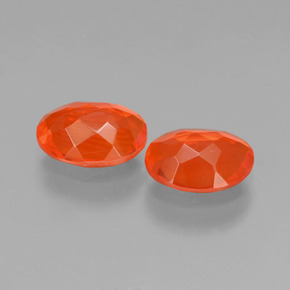 캐럿 천연 주황색 파이어 오팔 보석, 타원형 컷, 투명한