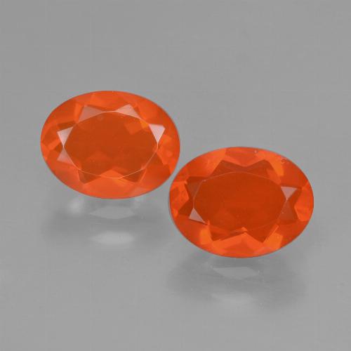 1.35캐럿 천연 파이어 오렌지 파이어 오팔 보석, 타원형 컷, 7.9×6.1 mm, 투명한