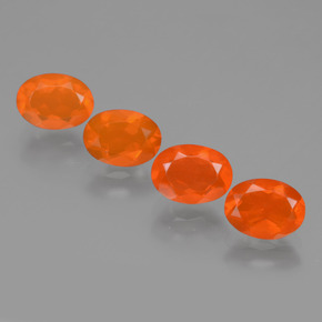 캐럿 천연 오렌지 파이어 오팔 보석, 타원형 컷, 7×5.1 mm, 투명한