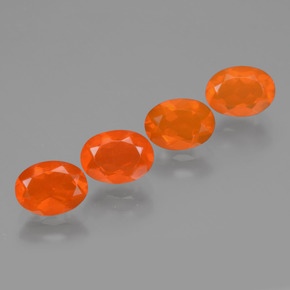 캐럿 천연 오렌지 파이어 오팔 보석, 타원형 컷, 7×5.1 mm, 투명한