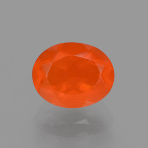 1.12캐럿 천연 오렌지 파이어 오팔, 타원형 컷, 8.8×7.1 mm, 투명한