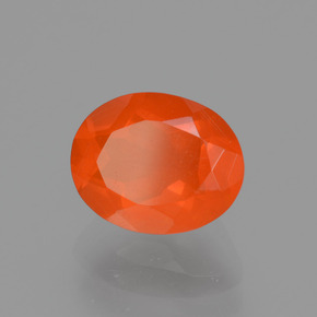 1.12캐럿 천연 오렌지 파이어 오팔, 타원형 컷, 8.8×7.1 mm, 투명한
