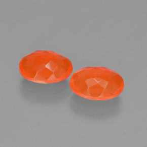 캐럿 천연 주황색 파이어 오팔 보석, 타원형 컷, 투명한