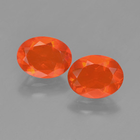 1.38캐럿 천연 오렌지 파이어 오팔 보석, 타원형 컷, 8×6.1 mm, 투명한