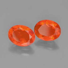 1.38캐럿 천연 오렌지 파이어 오팔 보석, 타원형 컷, 8×6.1 mm, 투명한