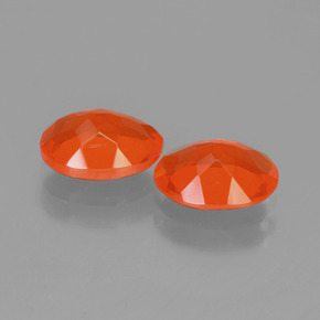 1.38캐럿 천연 오렌지 파이어 오팔 보석, 타원형 컷, 8×6.1 mm, 투명한
