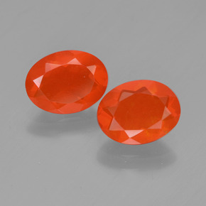 1.34캐럿 천연 미디엄 오렌지 파이어 오팔 보석, 타원형 컷, 8.1×6.1 mm, 투명한