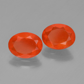 1.34캐럿 천연 미디엄 오렌지 파이어 오팔 보석, 타원형 컷, 8.1×6.1 mm, 투명한