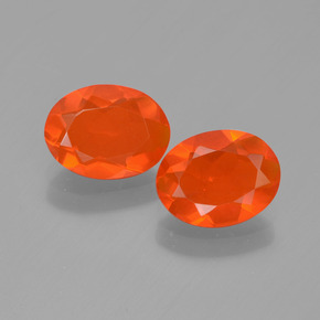 1.19캐럿 천연 오렌지 파이어 오팔 보석, 타원형 컷, 8×6 mm, 투명한