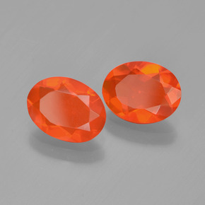 1.19캐럿 천연 오렌지 파이어 오팔 보석, 타원형 컷, 8×6 mm, 투명한