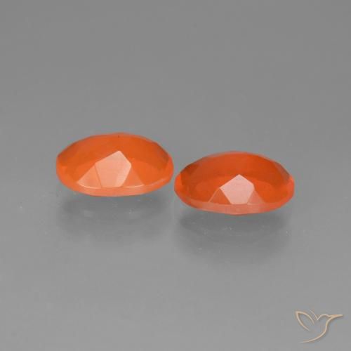 1.23캐럿 천연 밝은 오렌지 파이어 오팔 보석, 타원형 컷, 8×6 mm, 투명한