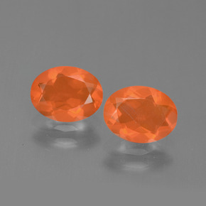 캐럿 천연 오렌지 파이어 오팔 보석, 타원형 컷, 8×6.2 mm, 투명한